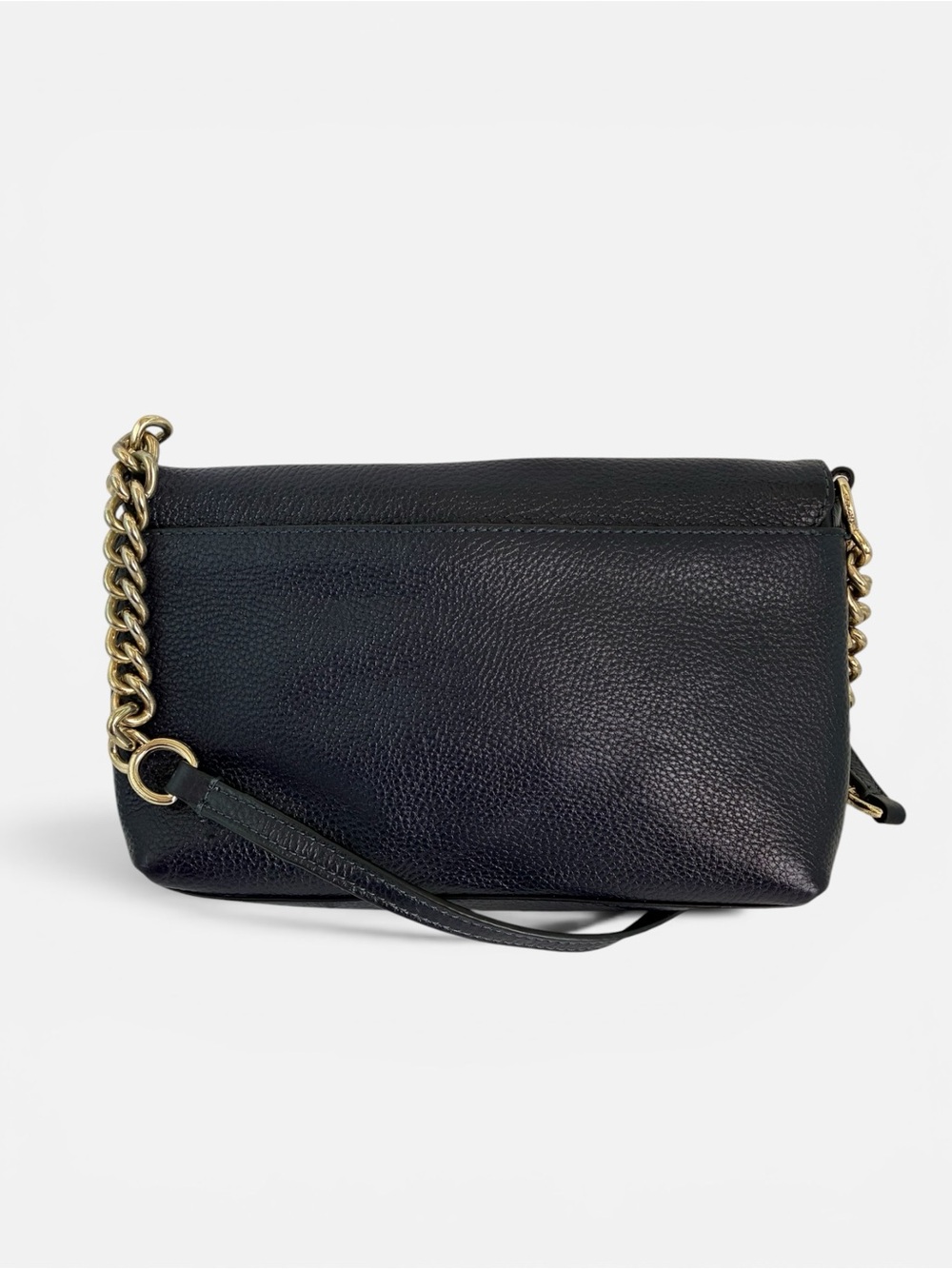 Coach Dark Navy Pebbled Leather Turnlock Chain Shoulder Bag Gold Hardware - Picture 2 of 9